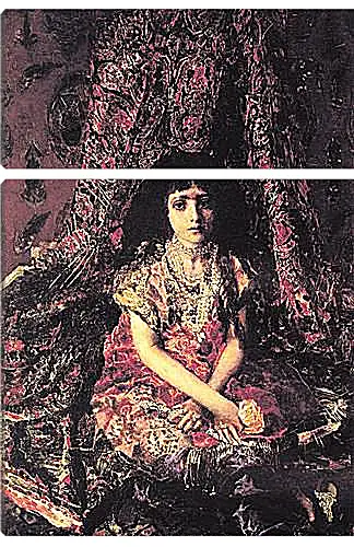 Модульная картина - Девочка на фоне персидского ковра врубель. Врубель Михаил
