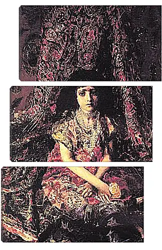 Модульная картина - Portrait of a Girl against a Persian Carpet. Врубель Михаил