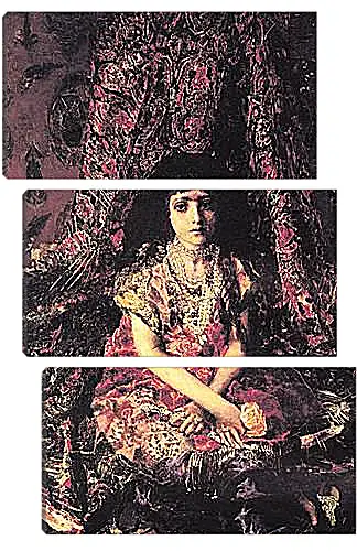 Модульная картина - Portrait of a Girl against a Persian Carpet. Врубель Михаил