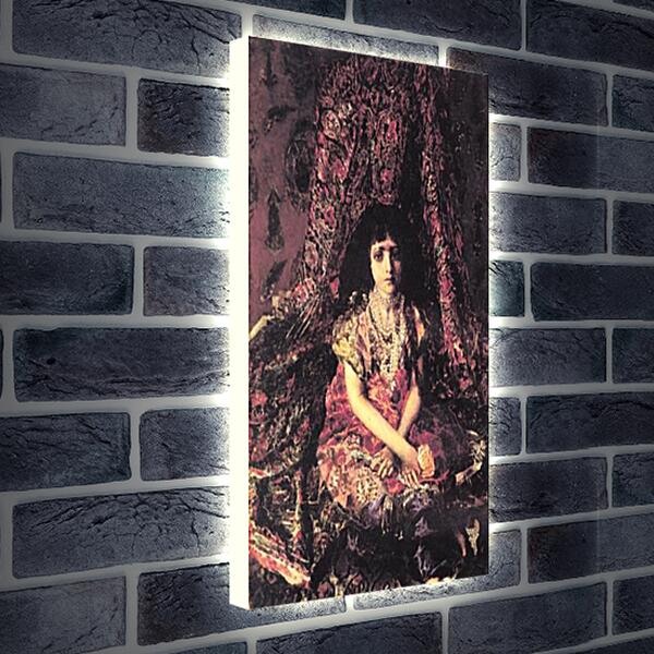 Лайтбокс световая панель - Portrait of a Girl against a Persian Carpet. Врубель Михаил