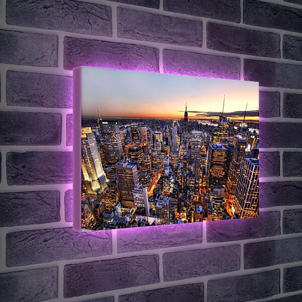 Лайтбокс световая панель - Вечерний Нью-Йорк