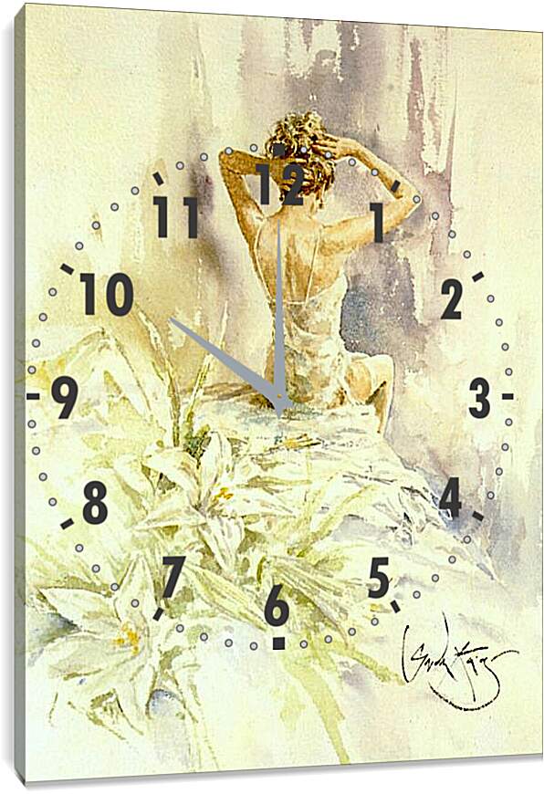 Часы картина - Лилии