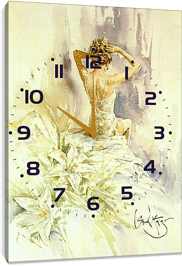 Часы картина - Лилии