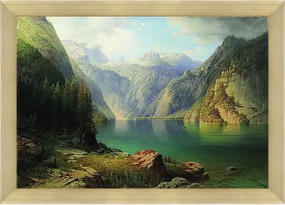 Картина в раме - Горное озеро. Мещерский Арсений