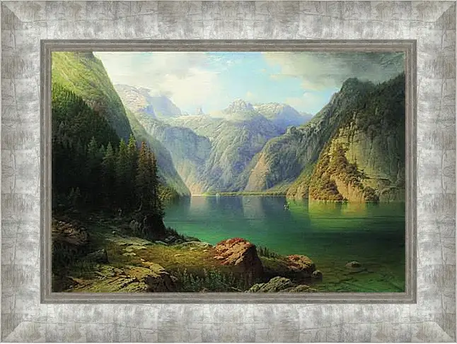 Картина в раме - Горное озеро. Мещерский Арсений