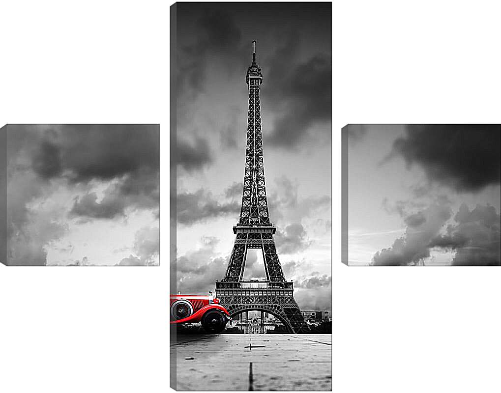 Модульная картина - Красный автомобиль