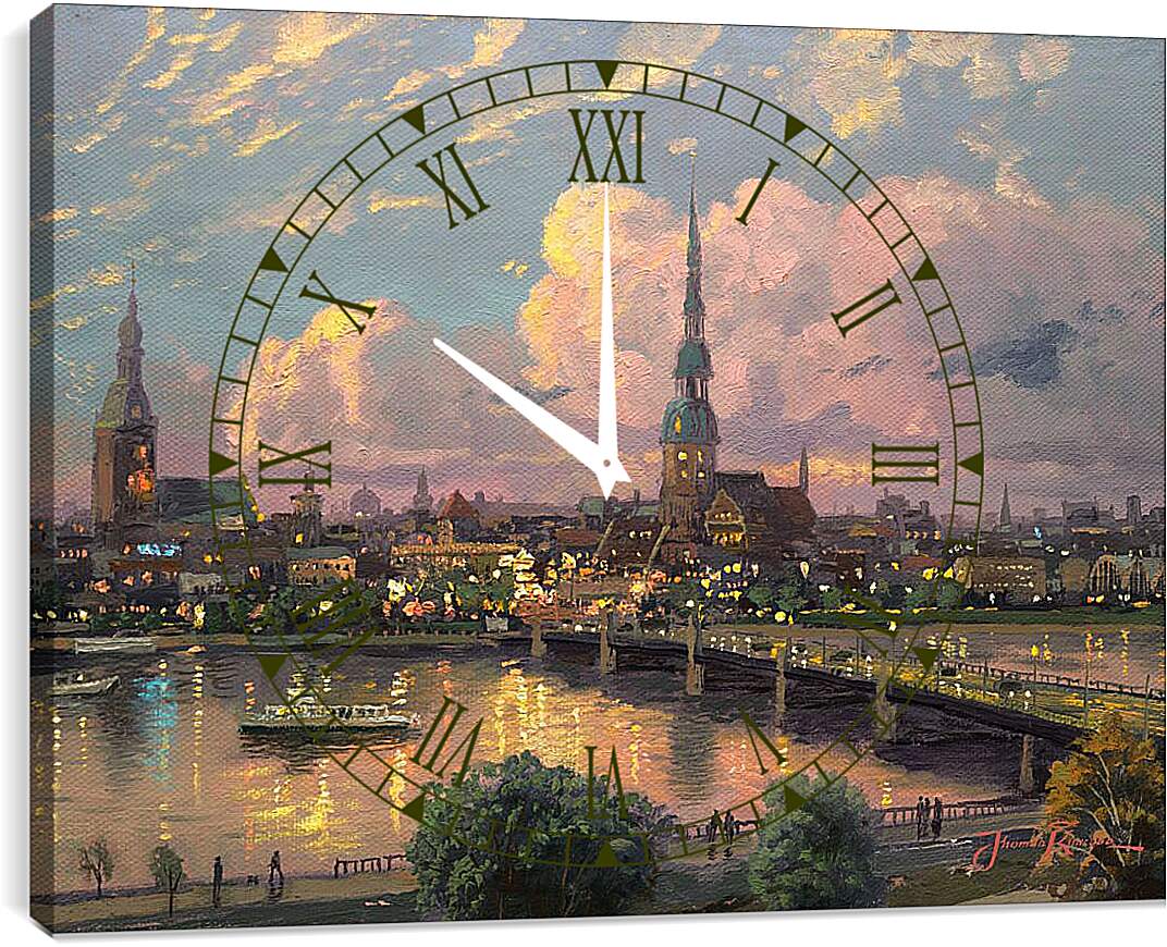 Часы картина - Мост в Риге