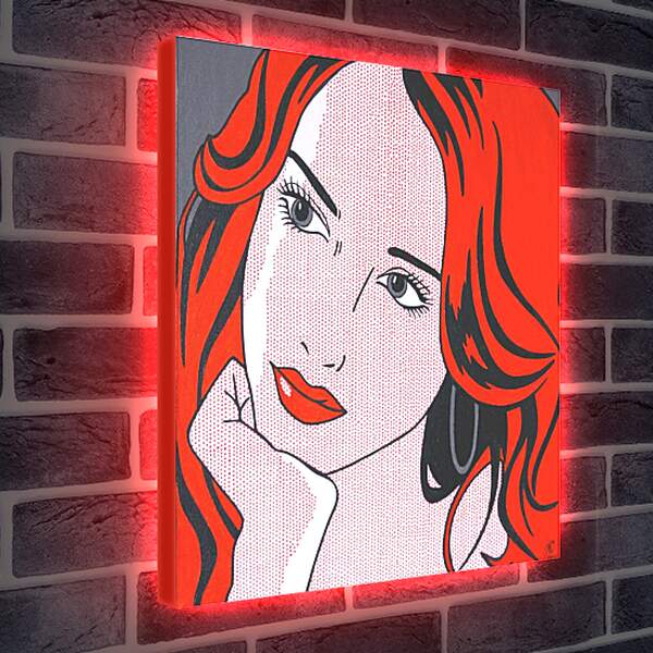Лайтбокс световая панель - Рыжая девушка
