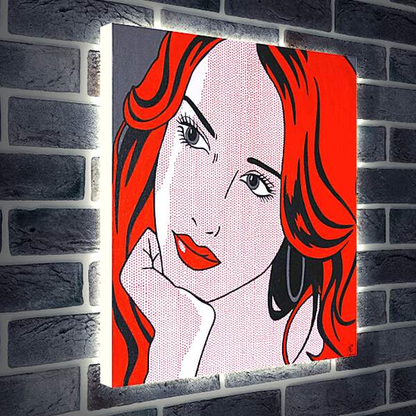 Лайтбокс световая панель - Рыжая девушка