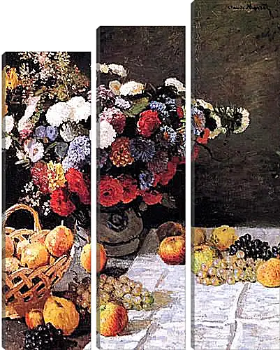 Модульная картина - Still-Life with Flowers and Fruits. Клод Моне