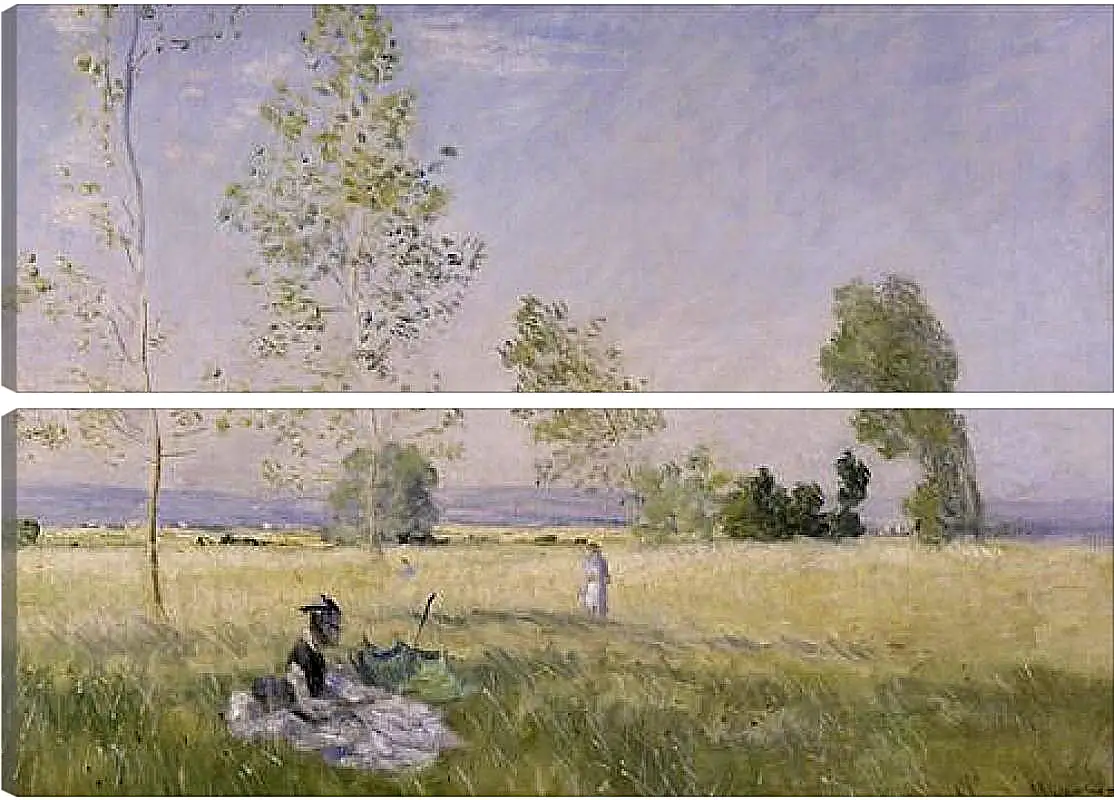 Модульная картина - Meadow at Bezons. Клод Моне