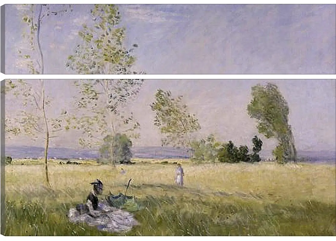 Модульная картина - Meadow at Bezons. Клод Моне