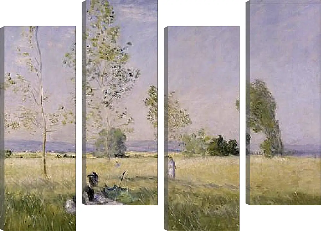 Модульная картина - Meadow at Bezons. Клод Моне