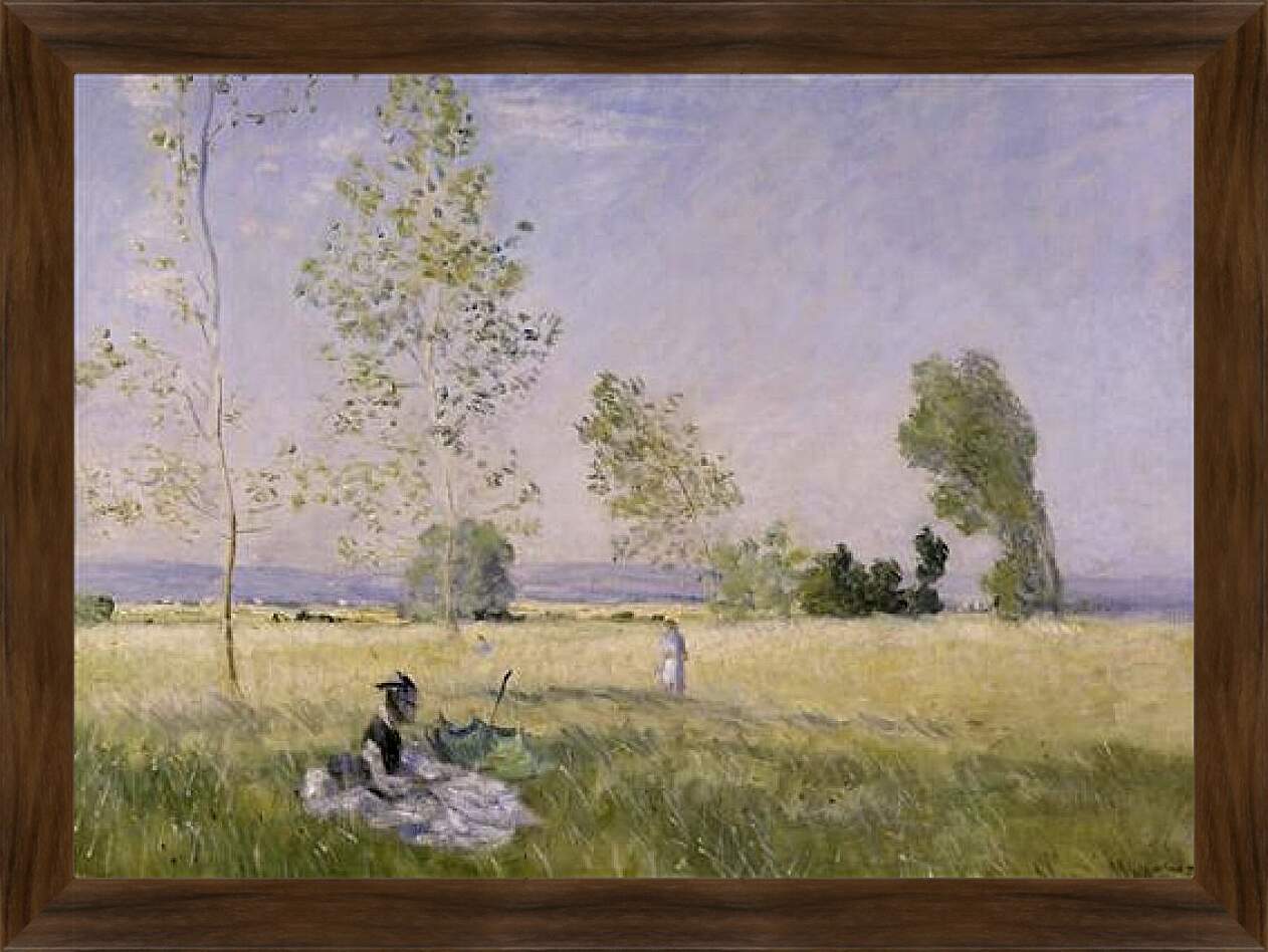Картина в раме - Meadow at Bezons. Клод Моне