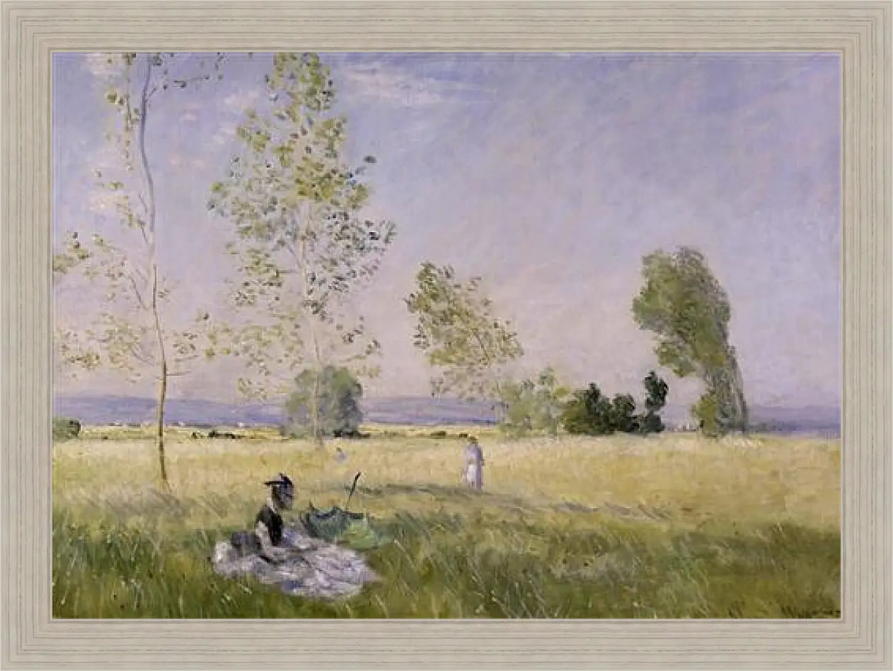 Картина в раме - Meadow at Bezons. Клод Моне