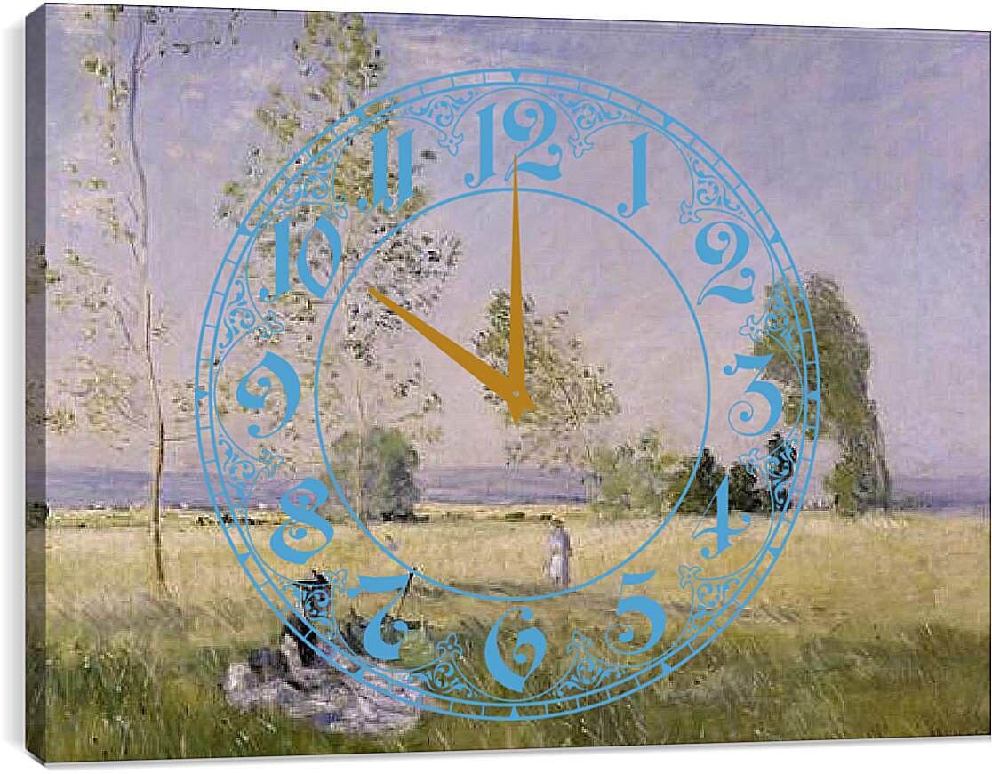 Часы картина - Meadow at Bezons. Клод Моне