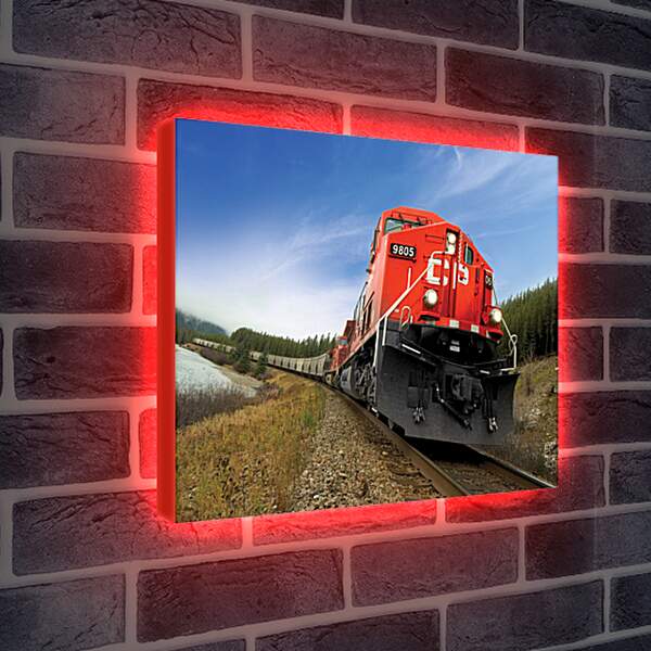 Лайтбокс световая панель - Красный поезд