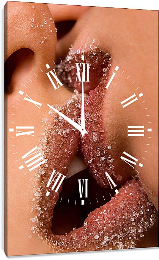 Часы картина - Сахарный поцелуй