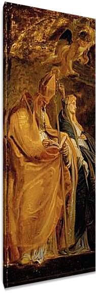 Постер и плакат - Altarpiece of Raising of Cross (Outer Wing Staints Amandus and Walburga). Питер Пауль Рубенс