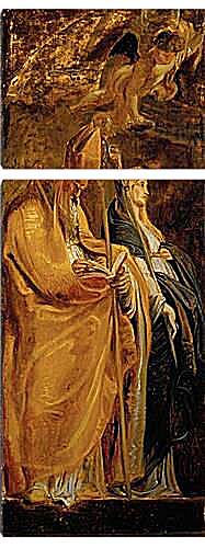 Модульная картина - Altarpiece of Raising of Cross (Outer Wing Staints Amandus and Walburga). Питер Пауль Рубенс