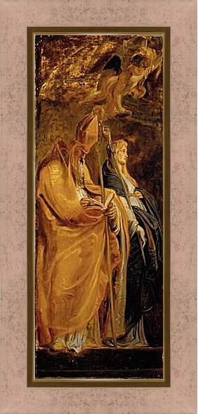 Картина в раме - Altarpiece of Raising of Cross (Outer Wing Staints Amandus and Walburga). Питер Пауль Рубенс