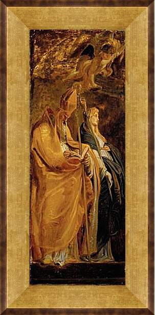 Картина в раме - Altarpiece of Raising of Cross (Outer Wing Staints Amandus and Walburga). Питер Пауль Рубенс