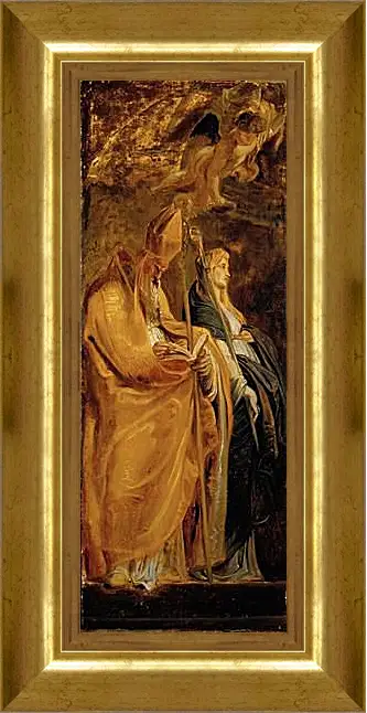 Картина в раме - Altarpiece of Raising of Cross (Outer Wing Staints Amandus and Walburga). Питер Пауль Рубенс