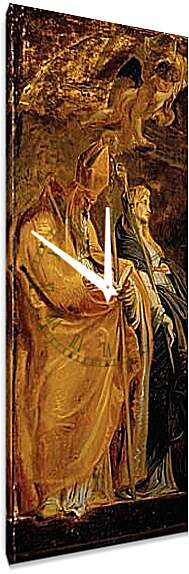 Часы картина - Altarpiece of Raising of Cross (Outer Wing Staints Amandus and Walburga). Питер Пауль Рубенс