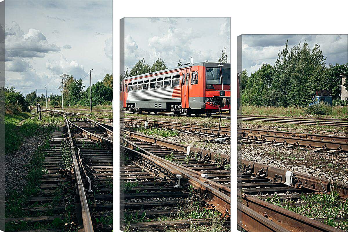 Модульная картина - Поезд на путях