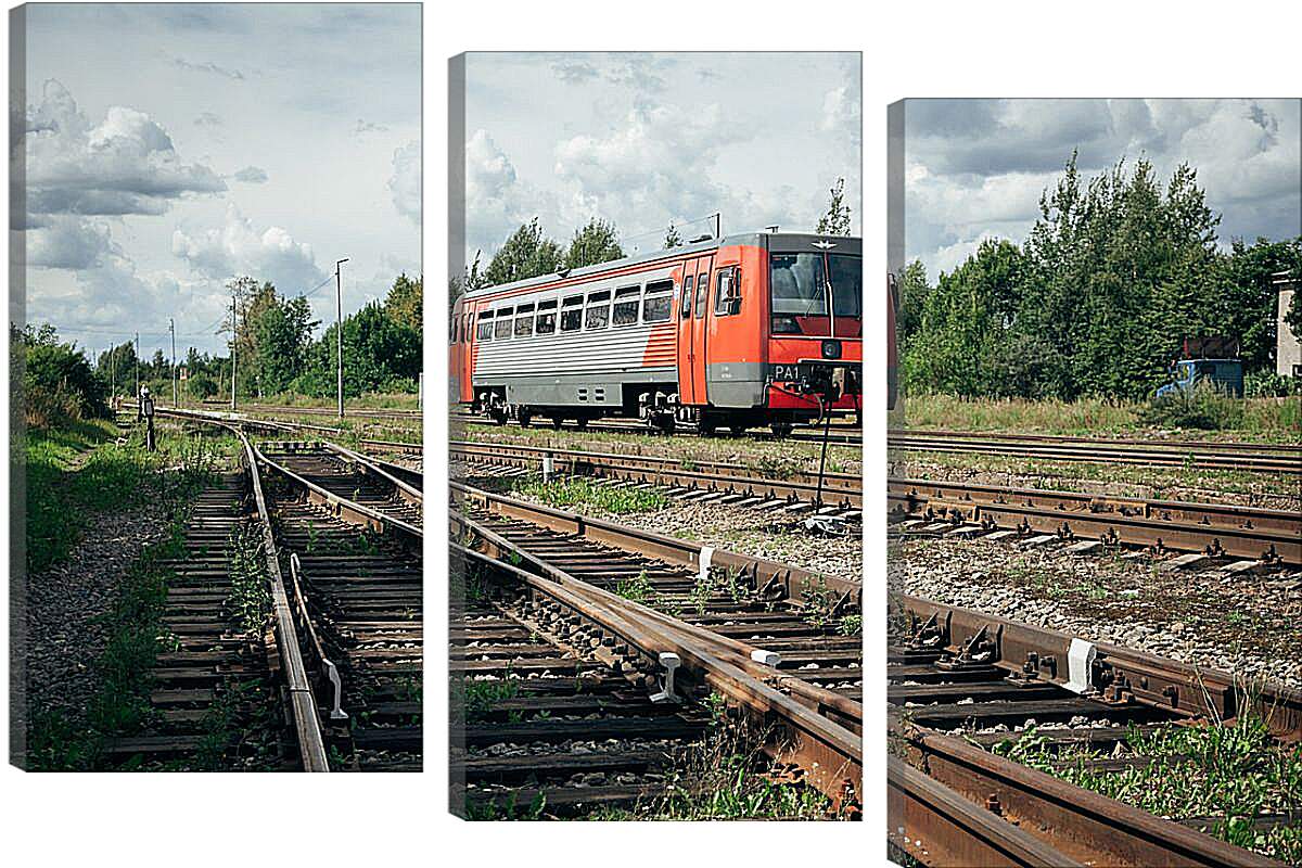 Модульная картина - Поезд на путях