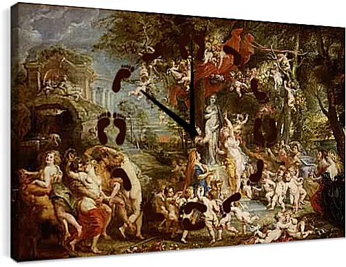 Часы картина - The Feast of Venus. Питер Пауль Рубенс