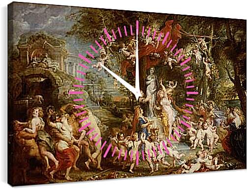 Часы картина - The Feast of Venus. Питер Пауль Рубенс