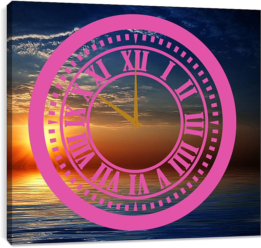 Часы картина - Закат на Море