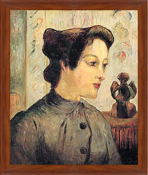 Картина в раме - La femme au chignon. Поль Гоген