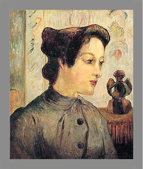 Картина в раме - La femme au chignon. Поль Гоген