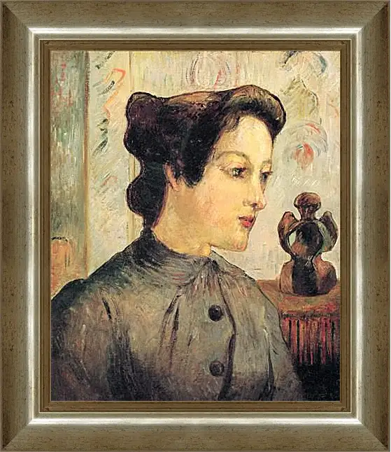 Картина в раме - La femme au chignon. Поль Гоген