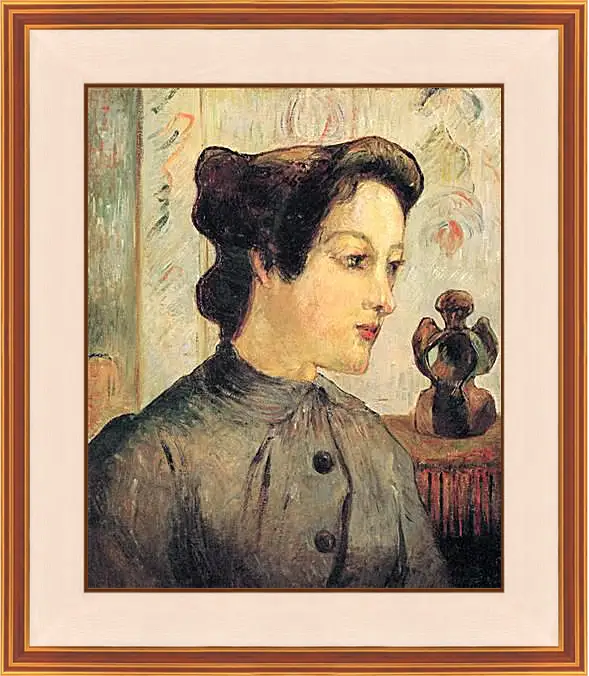 Картина в раме - La femme au chignon. Поль Гоген