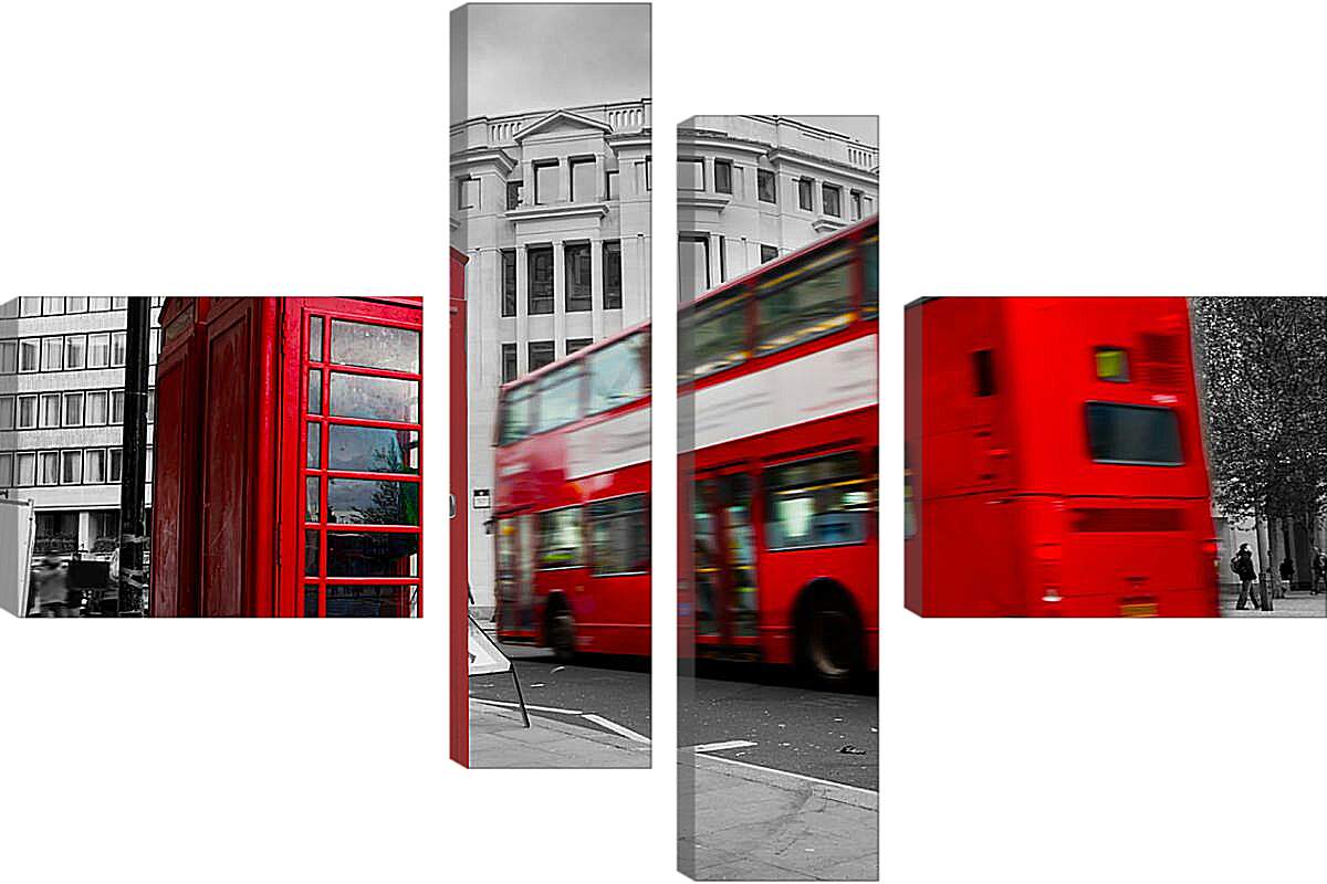 Модульная картина - Лондонский автобус