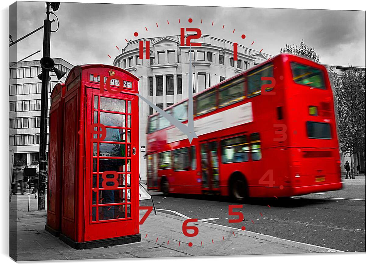Часы картина - Лондонский автобус