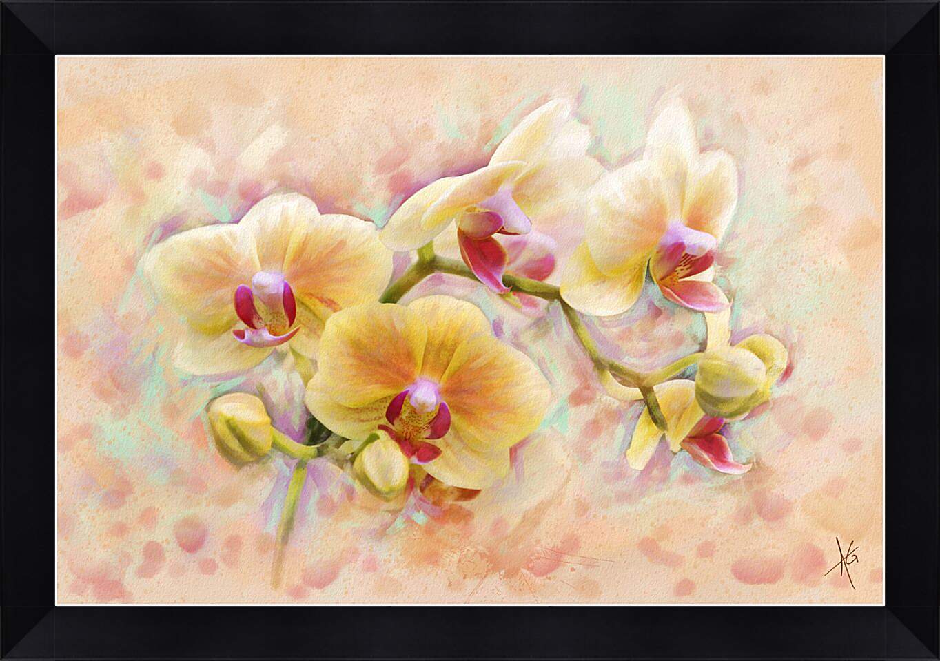 Картина в раме - Орхидеи