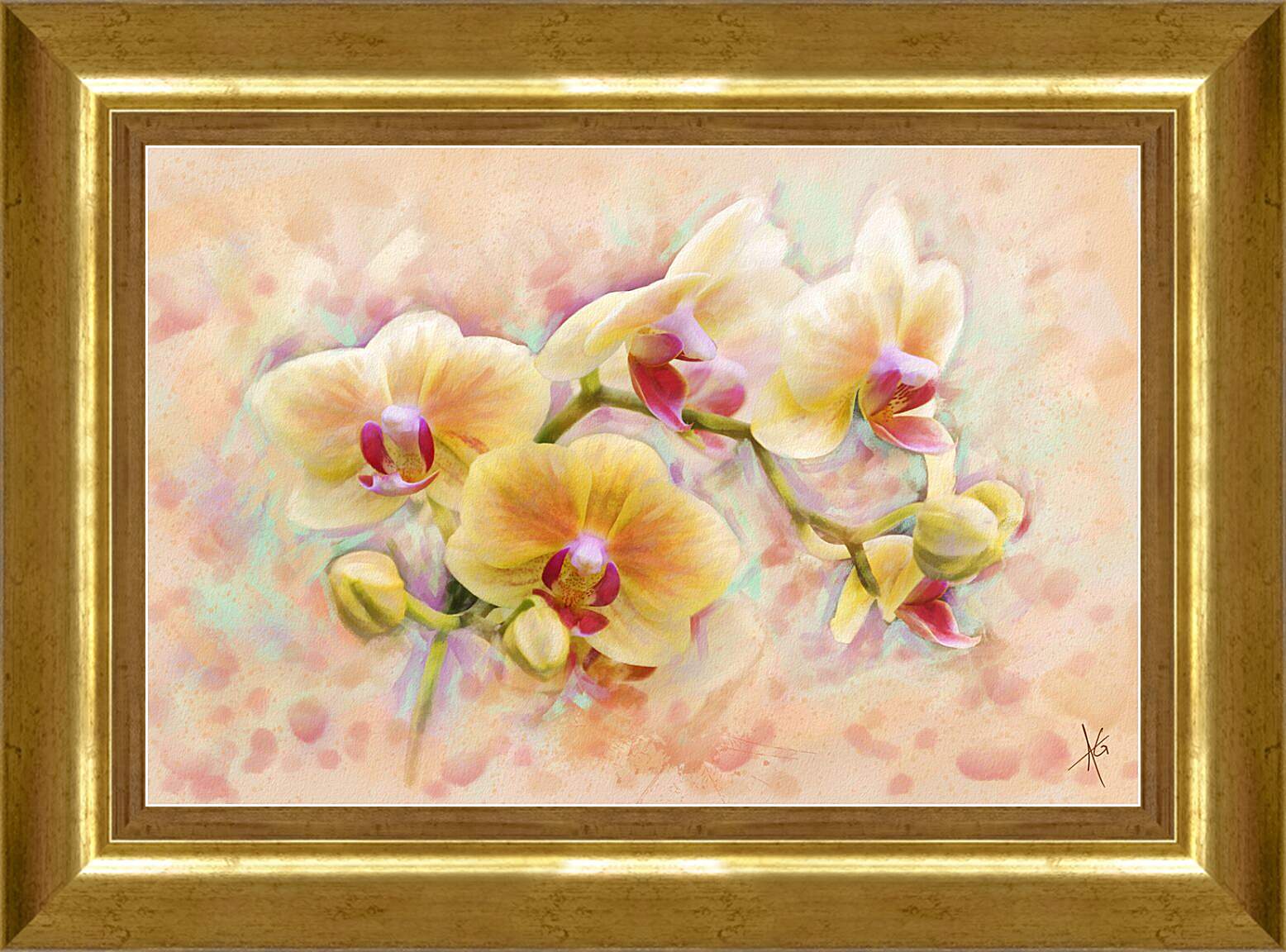Картина в раме - Орхидеи