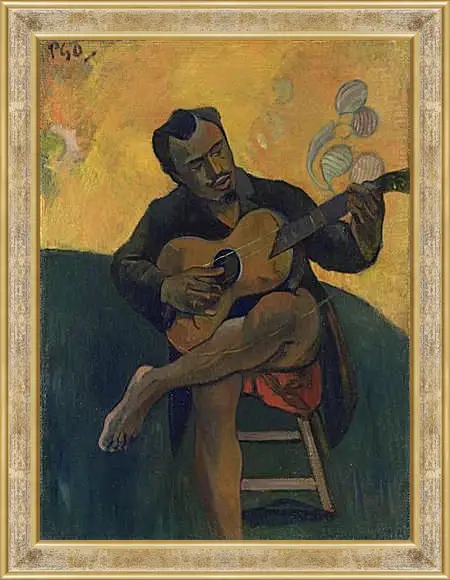 Картина в раме - The Guitar Player. Поль Гоген