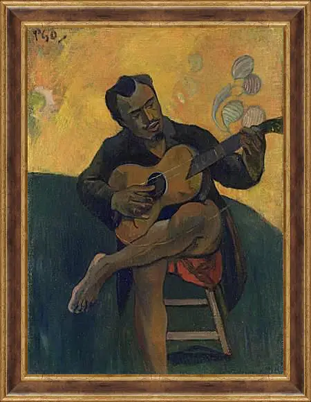 Картина в раме - The Guitar Player. Поль Гоген