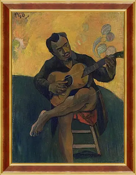 Картина в раме - The Guitar Player. Поль Гоген