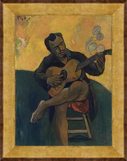 Картина в раме - The Guitar Player. Поль Гоген