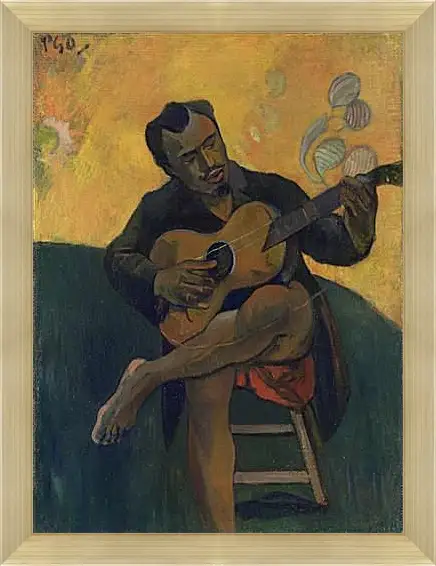 Картина в раме - The Guitar Player. Поль Гоген