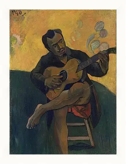 Картина в раме - The Guitar Player. Поль Гоген