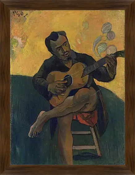 Картина в раме - The Guitar Player. Поль Гоген