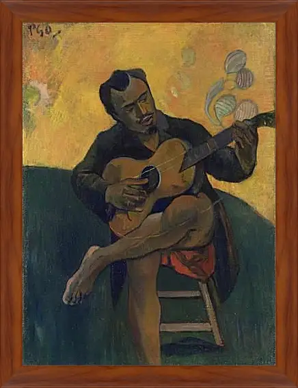 Картина в раме - The Guitar Player. Поль Гоген