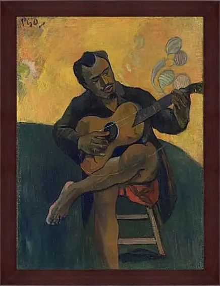 Картина в раме - The Guitar Player. Поль Гоген